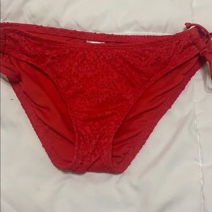 Red bikini bottom.